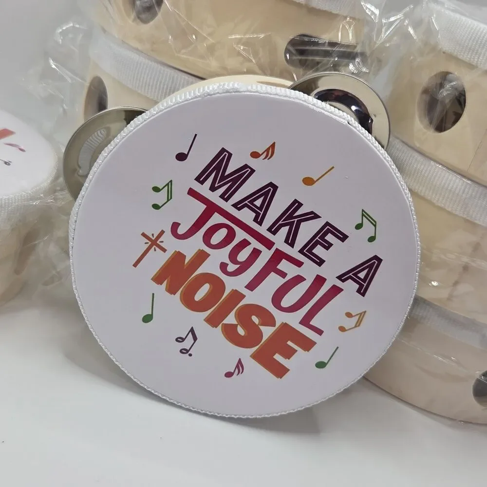 Religious Mini Tambourines Toys 8 Pieces Make A Joyful Noise Party Gift